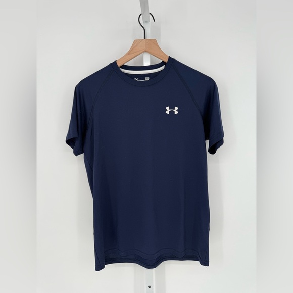 Under Armour Men's Size S Loose Heatgear Navy Blue Short Sleeve Shirt - Picture 1 of 5